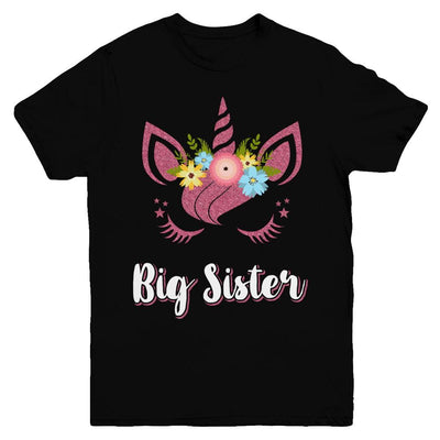 Unicorn Big Sister I'm Going To Be A Big Sister Youth-Youth Shirt-Youth T-Shirt-Black