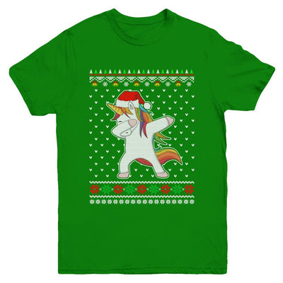 Dabbing Tangled Lights Ugly Christmas Sweater Girls Youth-Youth Shirt-Youth T-Shirt-Irish Green