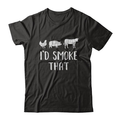 I'd Smoke That Fun BBQ Barbecue Smoker Chef-T-Shirt & Hoodie-Classic T-Shirt-Black