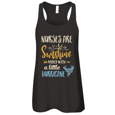 Nurses Are Sunshine Mixed With A Little Hurricane-T-Shirt & Tank Top-Women's Flowy Racerback Tank-Black