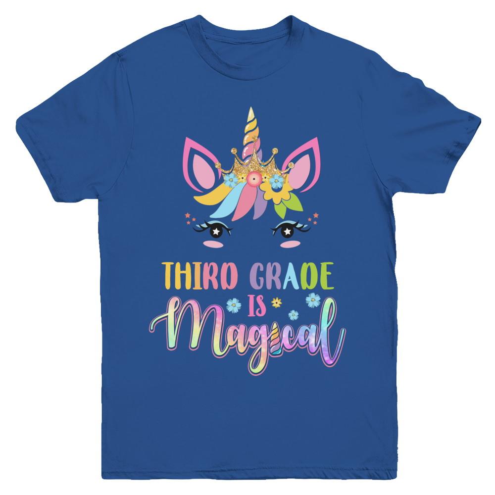 Third Grade is magical Unicorn Back to School 3rd Grade Youth-Youth Shirt-Youth T-Shirt-Royal