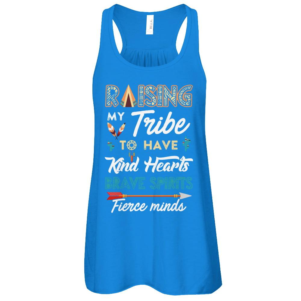Raising My Tribe To Have Kind Hearts Brave-T-Shirt & Tank Top-Women's Flowy Racerback Tank-True Royal
