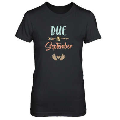 Due Date September 2021 Announcement Mommy Bump Pregnancy-T-Shirt & Tank Top-Women's T-Shirt-Black