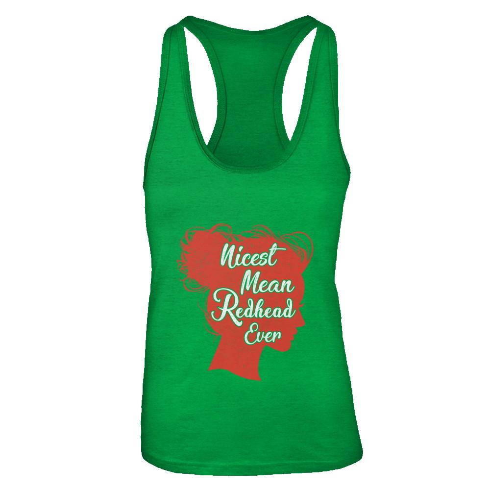 Nicest Mean Redhead Ever For Readhead Women-T-Shirt & Tank Top-Women's Ideal Racerback Tank-Kelly Green