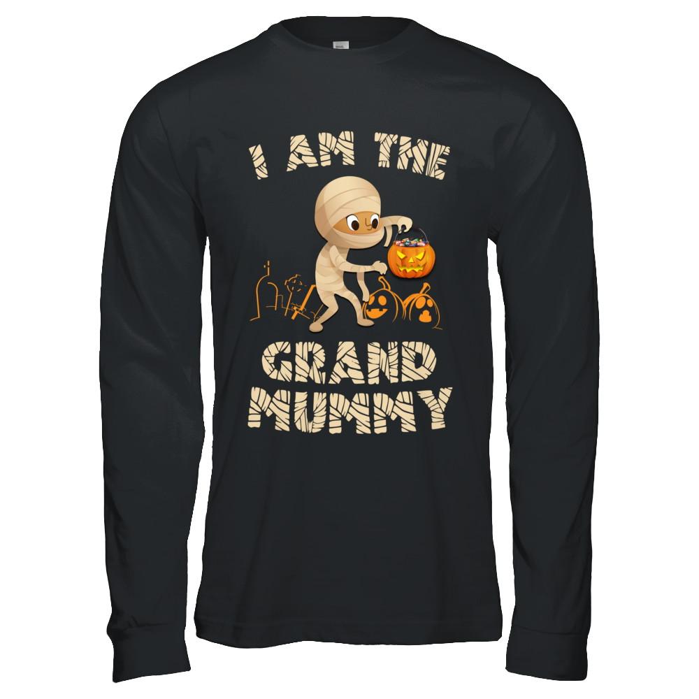 Halloween Costume I Am The The Grand Mummy Grandma-T-Shirt & Hoodie-Long Sleeve T-Shirt-Black