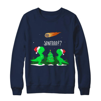 Funny Christmas Dinosaur Gift Cool Dinosaurs Lovers-T-Shirt & Sweatshirt-Crewneck Sweatshirt-Navy
