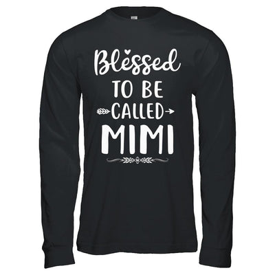 Funny Grandma Blessed To Be Called Mimi-T-Shirt & Hoodie-Long Sleeve T-Shirt-Black