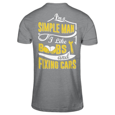 I'm A Simple Man I Like Boobs And Fixing Cars-T-Shirt & Hoodie-Classic T-Shirt-Sport Grey