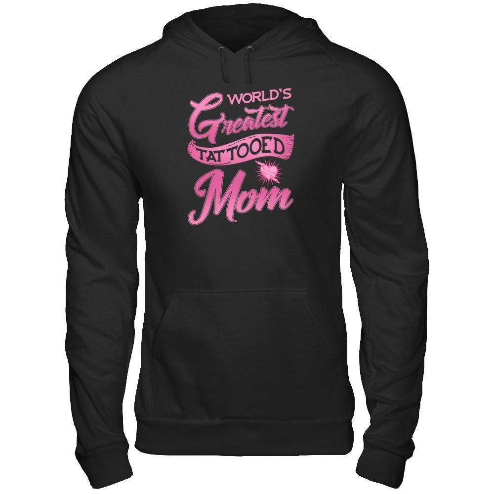World's Greatest Tattooed Mom-T-Shirt & Tank Top-Pullover Hoodie-Black
