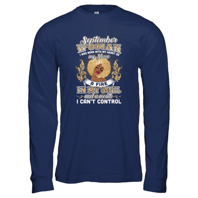 I'm A September Woman Funny Birthday-T-Shirt & Tank Top-Long Sleeve T-Shirt-Navy
