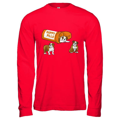 Bulldogs Happy Pills-T-Shirt & Hoodie-Long Sleeve T-Shirt-Red