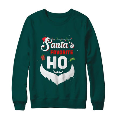 Santa's Favorite Ho Funny Christmas Gift-T-Shirt & Sweatshirt-Crewneck Sweatshirt-Deep Forest
