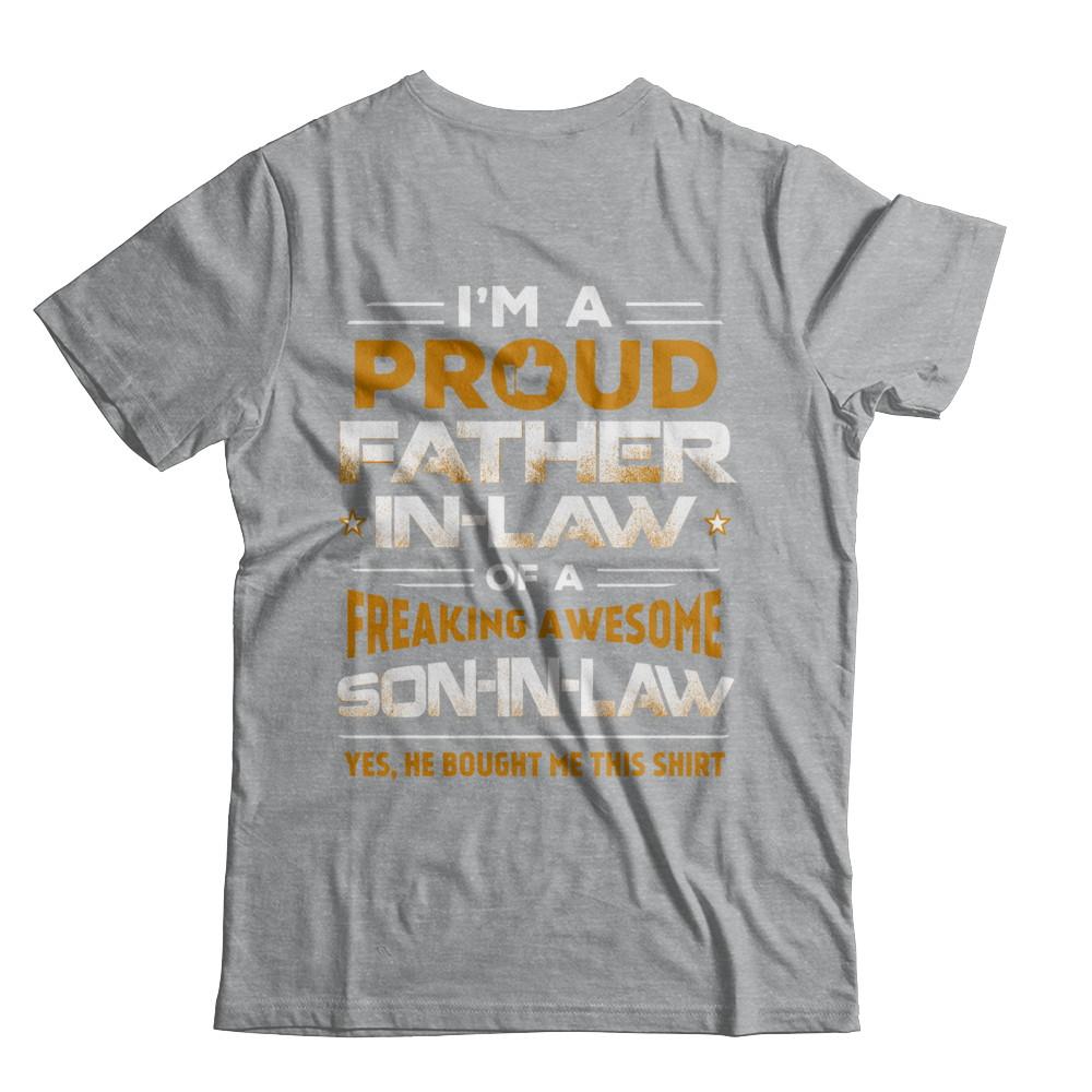 Proud Father In Law Freaking Awesome Son-In-Law Fathers Day-T-Shirt & Hoodie-Classic T-Shirt-Sport Grey