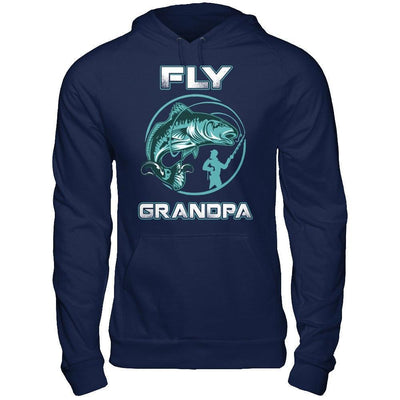 Fly Fishing Grandpa-T-Shirt & Hoodie-Pullover Hoodie-Navy