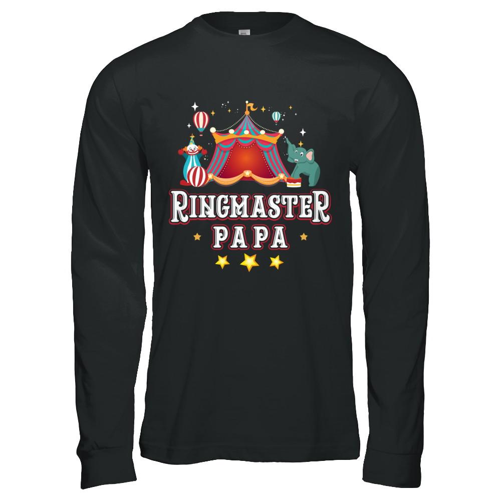 Ringmaster Papa Circus Carnival Children Party-T-Shirt & Hoodie-Long Sleeve T-Shirt-Black