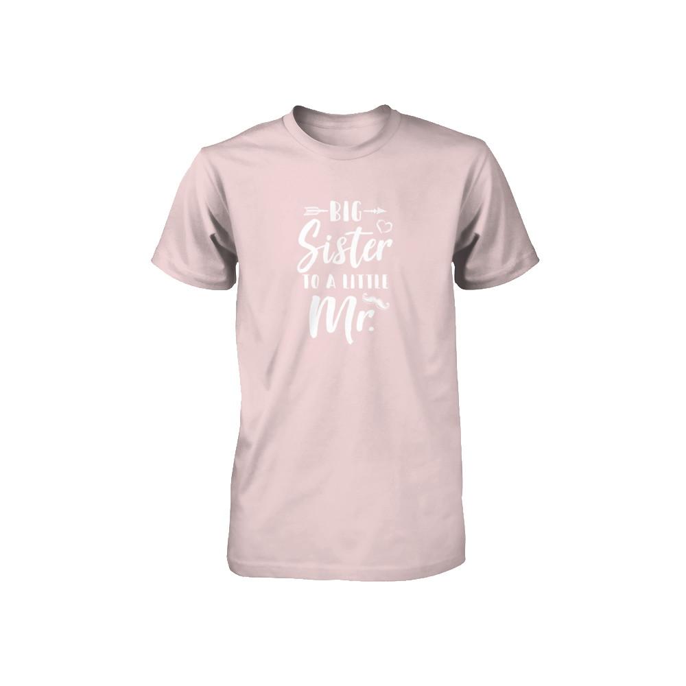 Big Sister To A Little Mister Baby Kid Shower Youth-Youth Shirt-Toddler T-Shirt-Pink