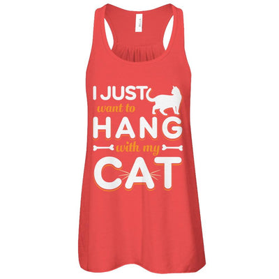 I Just Want To Hang With My Cat-T-Shirt & Tank Top-Women's Flowy Racerback Tank-Red