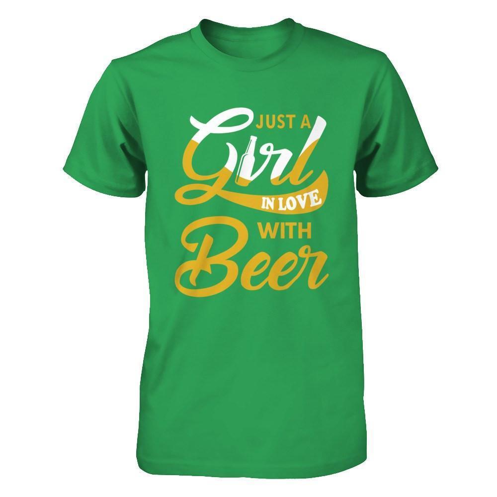Just A Girl In Love With Beer-T-Shirt & Hoodie-Premium T-Shirt-Kelly Green