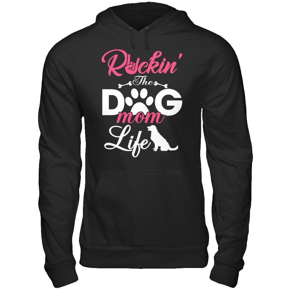 Rockin' The Dog Mom Life-T-Shirt & Hoodie-Pullover Hoodie-Black