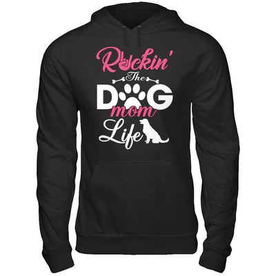 Rockin' The Dog Mom Life-T-Shirt & Hoodie-Pullover Hoodie-Black