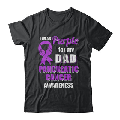 I Wear Purple For My Dad Pancreatic Cancer Son Daughter-T-Shirt & Hoodie-Classic T-Shirt-Black