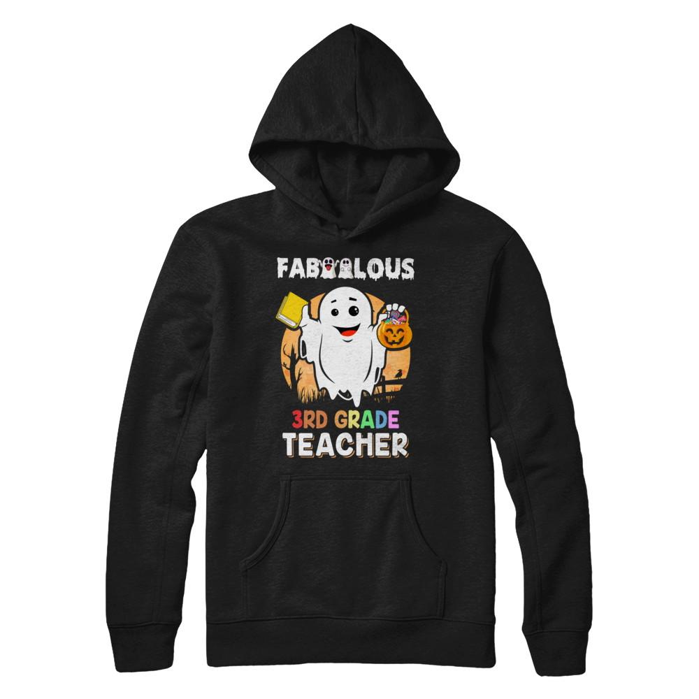 Faboolous Fabulous 3rd Grade Teacher Halloween-T-Shirt & Hoodie-Pullover Hoodie-Black