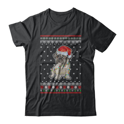 Pug Christmas Ugly Sweater Lights Dog Xmas Gift-T-Shirt & Sweatshirt-Classic T-Shirt-Black