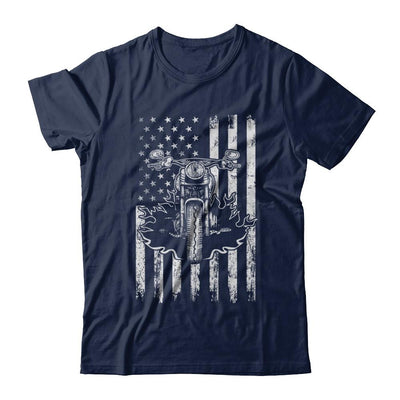 American Motorcycle Motorbike Us Flag Cool Biker-T-Shirt & Hoodie-Classic T-Shirt-Navy