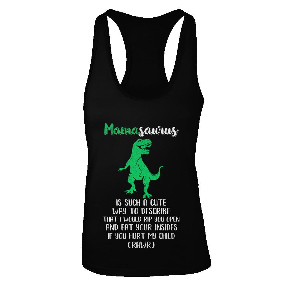 Mamasaurus Saurus Is Such A Cute Way To Describe Mommy Gift-T-Shirt & Tank Top-Women's Ideal Racerback Tank-Black