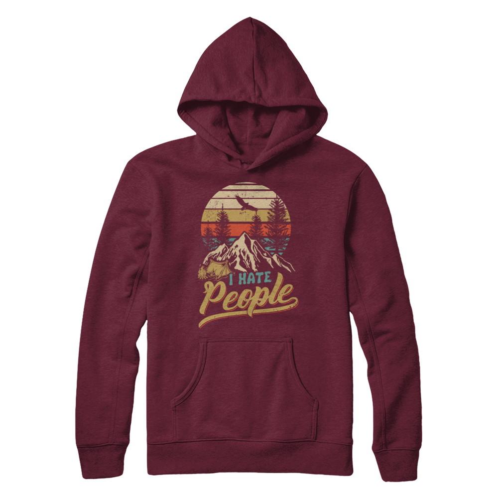 Camping I Hate People Camper Lovers-T-Shirt & Hoodie-Pullover Hoodie-Maroon