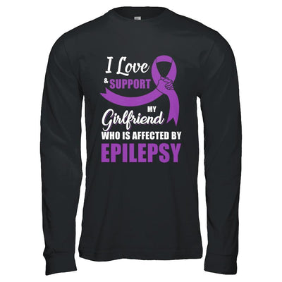 Epilepsy Awareness Support Purple Girlfriend Boyfriend-T-Shirt & Hoodie-Long Sleeve T-Shirt-Black