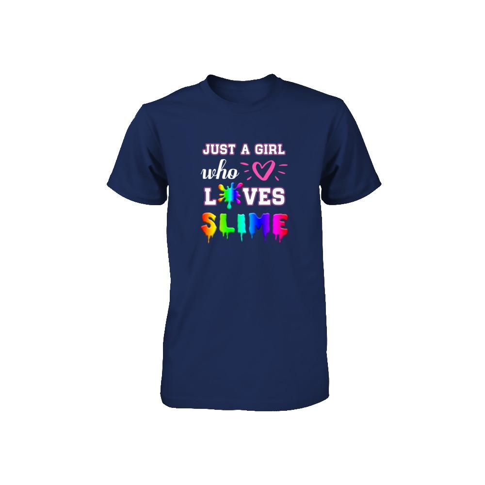 Just A Girl Who Loves Slime Youth-Youth Shirt-Youth T-Shirt-Navy