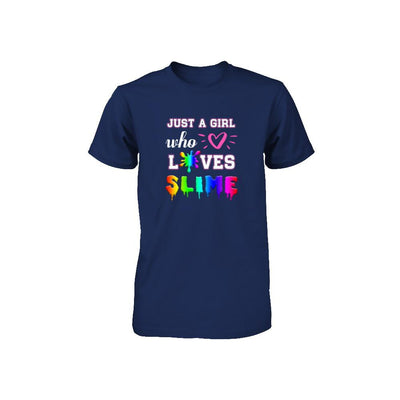 Just A Girl Who Loves Slime Youth-Youth Shirt-Youth T-Shirt-Navy