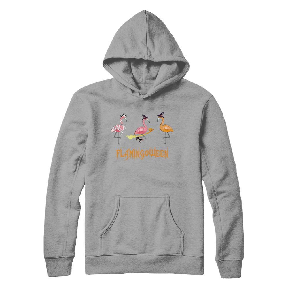 Funny Flamingoween Flamingo Halloween Gifts-T-Shirt & Hoodie-Pullover Hoodie-Light Steel