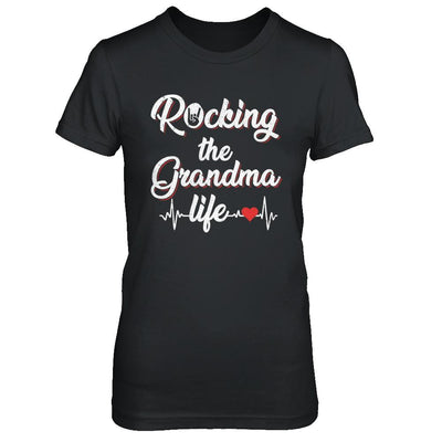 Rocking The Grandma Life Mothers Day Gifts-T-Shirt & Hoodie-Women's T-Shirt-Black