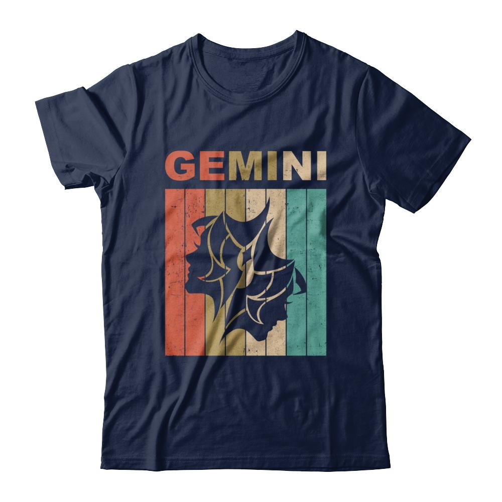 Vintage Gemini Zodiac May June Birthday Gift-T-Shirt & Hoodie-Classic T-Shirt-Navy