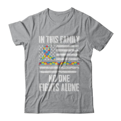 In This Family No One Fights Alone Autism Awareness-T-Shirt & Hoodie-Classic T-Shirt-Sport Grey