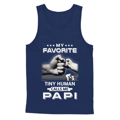 My Favorite Tiny Human Calls Me Papi-T-Shirt & Hoodie-Unisex Tank-Navy