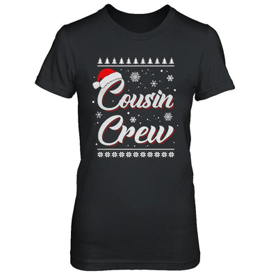 Matching Family Christmas Cousin Crew Ugly Sweater-T-Shirt & Hoodie-Women's T-Shirt-Black