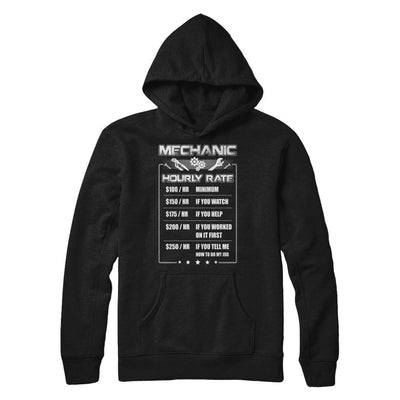 Funny Mechanic Hourly Rate-T-Shirt & Hoodie-Pullover Hoodie-Black