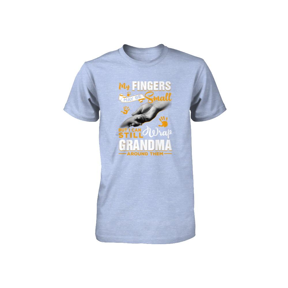 My Fingers May Be Small But I Can Still Wrap Grandma Youth-Youth Shirt-Youth T-Shirt-Blue Triblend