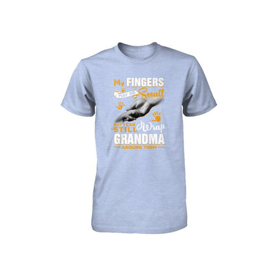 My Fingers May Be Small But I Can Still Wrap Grandma Youth-Youth Shirt-Youth T-Shirt-Blue Triblend