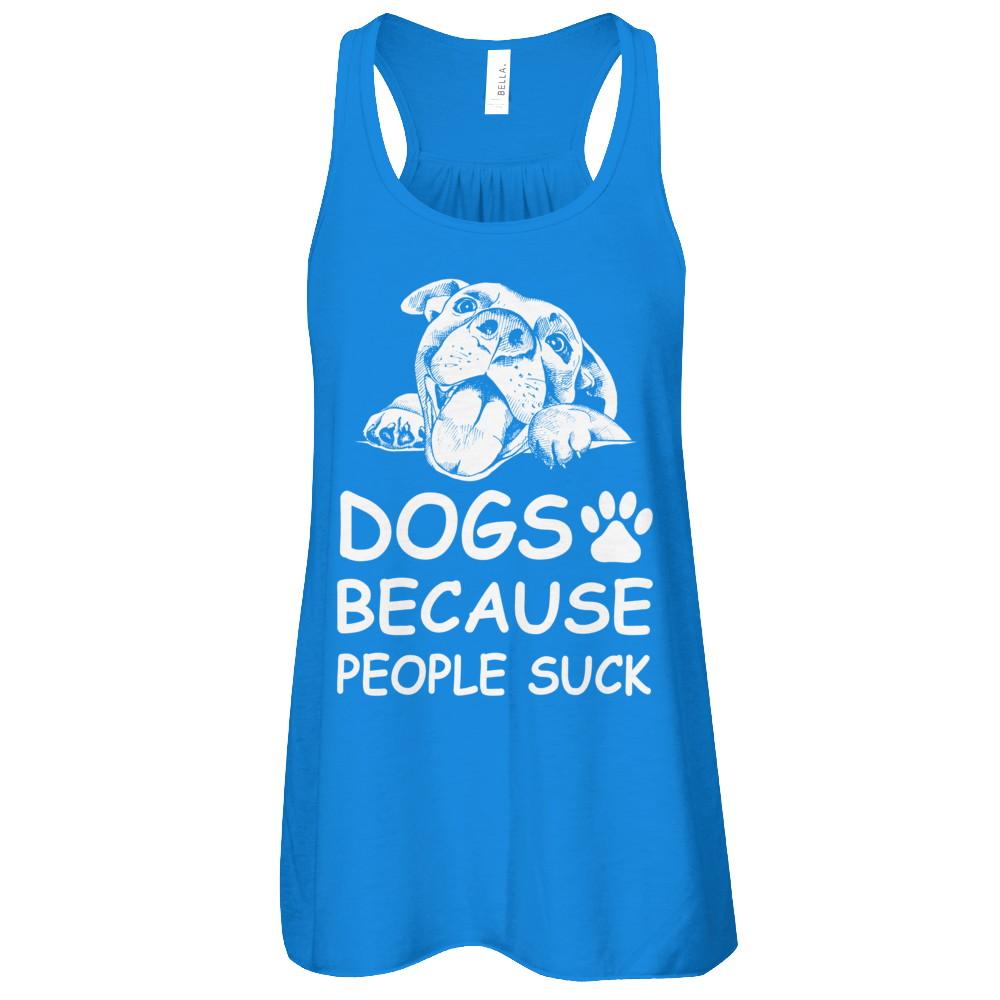 Dogs Because People Suck-T-Shirt & Tank Top-Women's Flowy Racerback Tank-True Royal