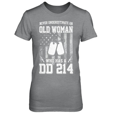 Never Underestimate An Old Woman Who Has DD214-T-Shirt & Hoodie-Women's T-Shirt-Sport Grey