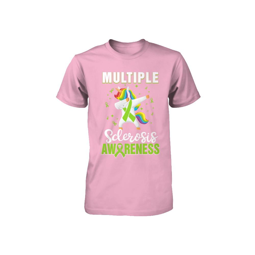 Inspirational Multiple Sclerosis Awareness Unicorn Support Youth-Youth Shirt-Toddler T-Shirt-Pink
