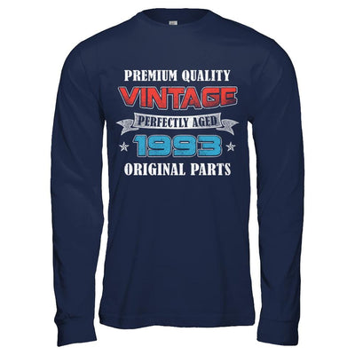 Vintage Premium Prefectly Aged 1993 28th Birthday Gift-T-Shirt & Hoodie-Long Sleeve T-Shirt-Navy