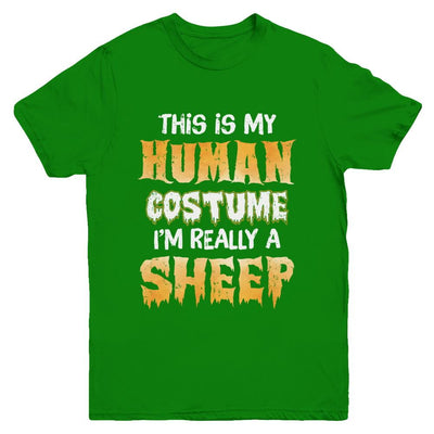 This Is My Human Costume Sheep Halloween Youth-Youth Shirt-Youth T-Shirt-Irish Green