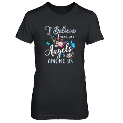 I Believe There Are Angels Among Us Cute Butterfly-T-Shirt & Tank Top-Women's T-Shirt-Black