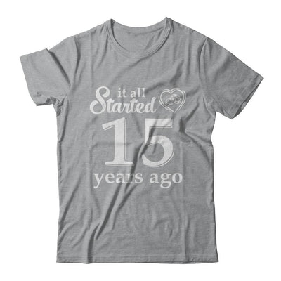 15Th Wedding Anniversary Married Couples 2006 Husband Wife-T-Shirt & Hoodie-Classic T-Shirt-Sport Grey