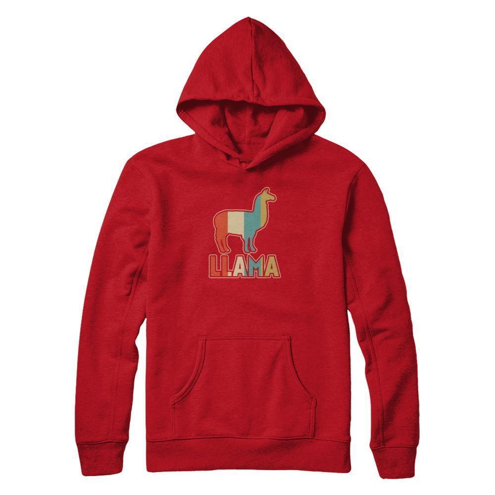 Classic Vintage Retro Style Llama-T-Shirt & Tank Top-Pullover Hoodie-Red
